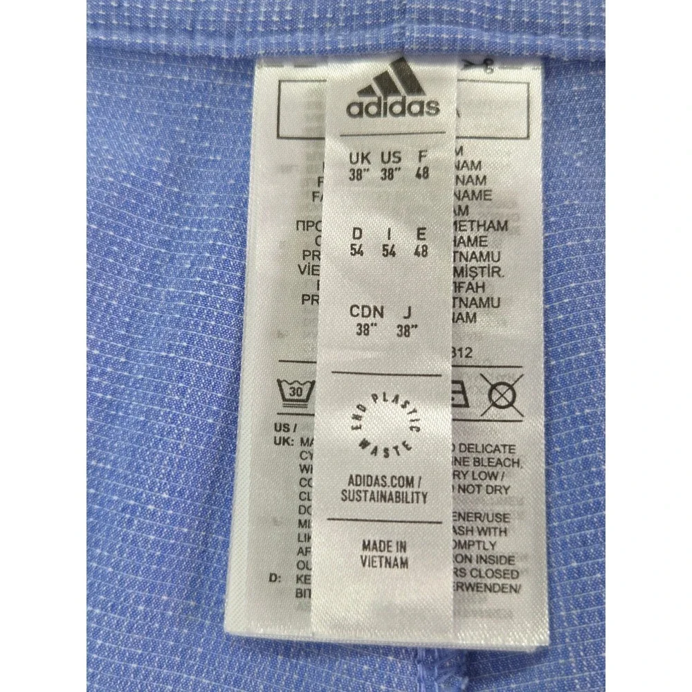 Adidas Mens Ultimate365 Golf Shorts Light Blue Micro Grid Size 38-40 Performance